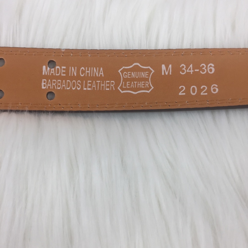 Men’s Leather Double Prong Belts - Brown - Picture 3 of 4